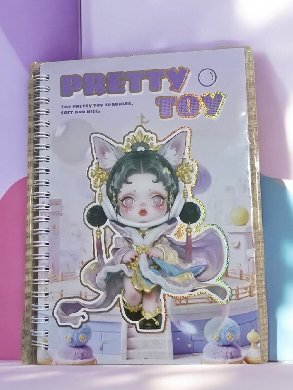 Pretty Toy Spiral Notebook - Pastel Purple Cover
